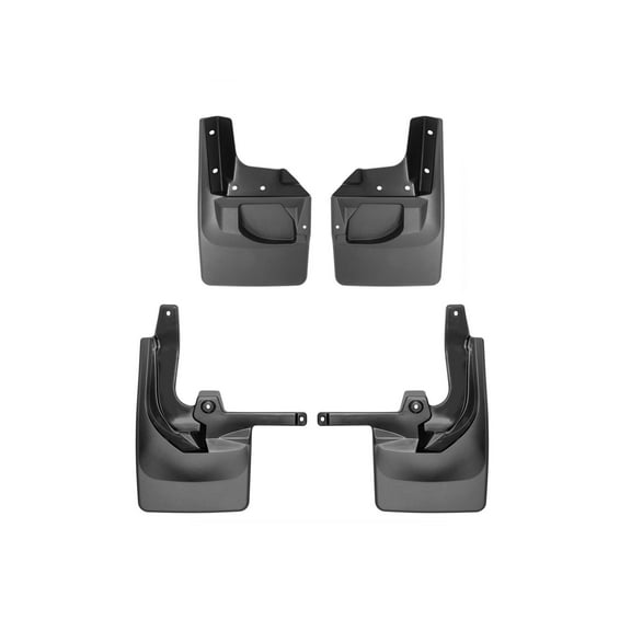 WeatherTech Custom No Drill Splash Guard MudFlaps compatible with Jeep Wrangler 2-Door, Wrangler 4-Door, Wrangler Unlimited 4-Door, Front & Rear Set - Black