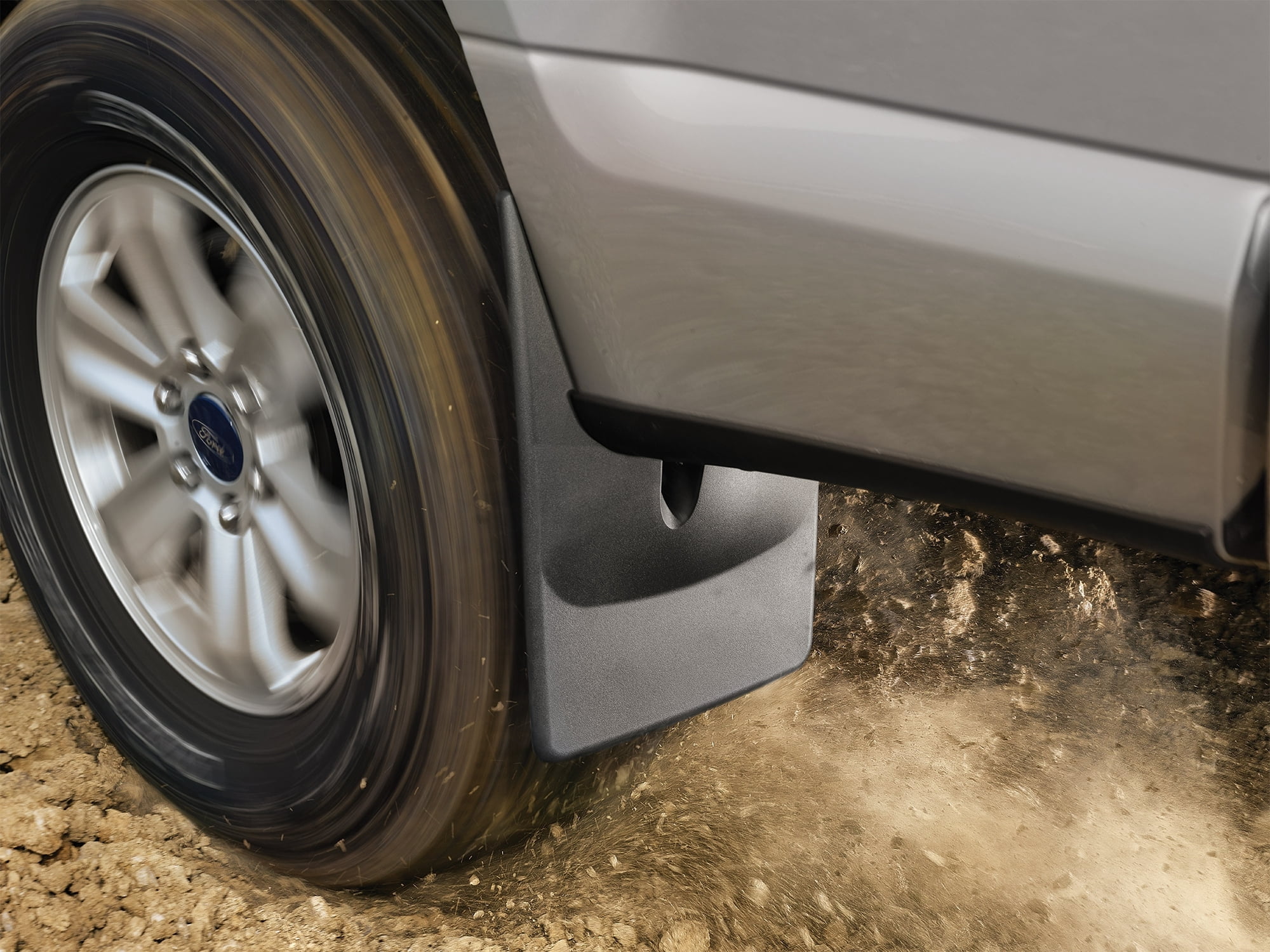 WeatherTech Custom No Drill Splash Guard MudFlaps compatible with Sierra, Silverado, Rear Pair - Black