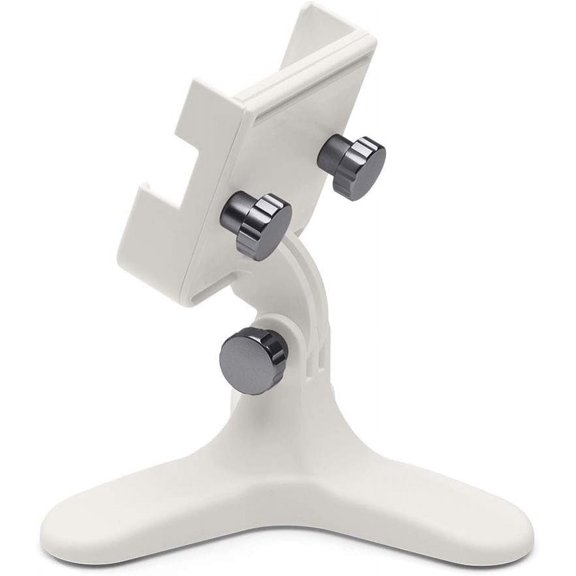 WeatherTech DeskFone Two View White Universal Phone Holder for Flat Surfaces, Office, Kitchen, Nightstand - Graphite Billet Knobs