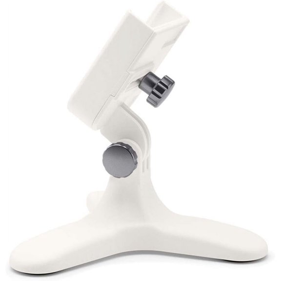 WeatherTech DeskFone White Universal Phone Holder for Flat Surfaces, Office, Kitchen, Nightstand - Graphite Billet Knobs