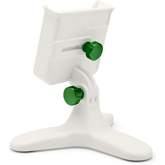WeatherTech DeskFone XL in White Universal Desktop Cell Phone Holder- Forest Green Billet Knobs