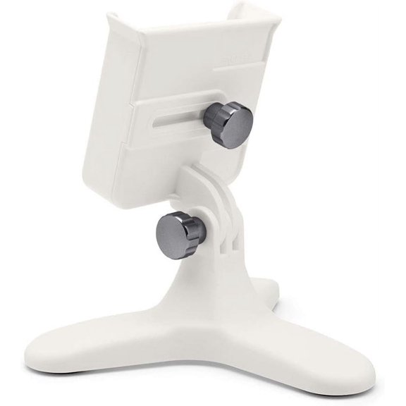 WeatherTech DeskFone XL in White Universal Desktop Cell Phone Holder - Graphite Billet Knobs