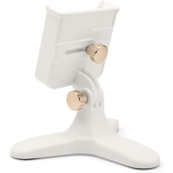 WeatherTech DeskFone XL in White Universal Desktop Cell Phone Holder - Rose Gold Billet Knobs