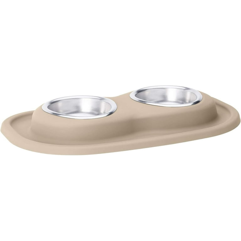 WeatherTech Double High Pet Feeding System - Elevated Dog/Cat Bowls - 14  inch High Light Grey (DHC9614LGLG)