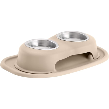 WeatherTech Double High Pet Feeding System - Elevated Dog/Cat Bowls - 3 inch High Tan (DHC0803TNTN)