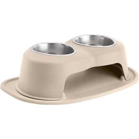 WeatherTech Double High Pet Feeding System - Elevated Dog/Cat Bowls - 6 inch High Tan (DHC3206TNTN)