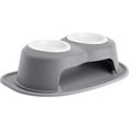 thumbnail image 1 of WeatherTech Double High Pet Feeding System w/Plastic Dog/Cat Bowls - 6" High Stand Dark Grey (PDHC3206DGDG), 1 of 4