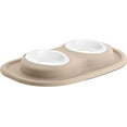 thumbnail image 1 of WeatherTech Double Low Pet Feeding System w/Plastic Dog/Cat Bowls - 8 oz (1 Cup) Tan (PDL0801TN), 1 of 3