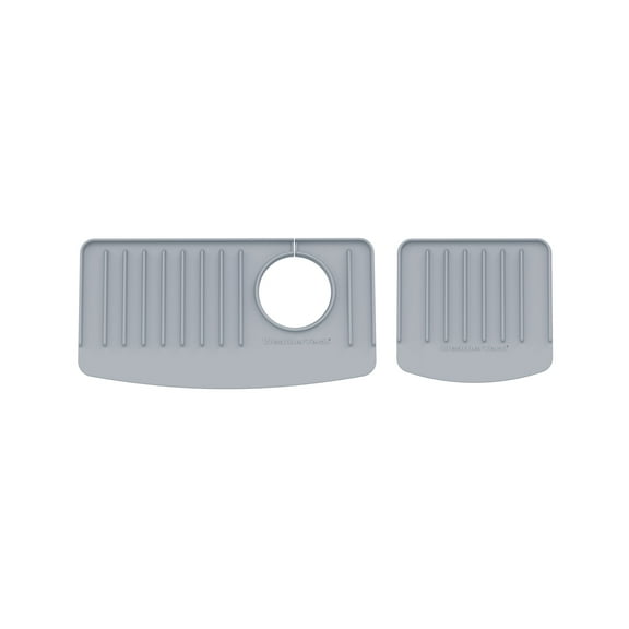 WeatherTech FaucetMat Duo - Protect Your Kitchen & Bathroom Countertops - Light Grey/Pebble
