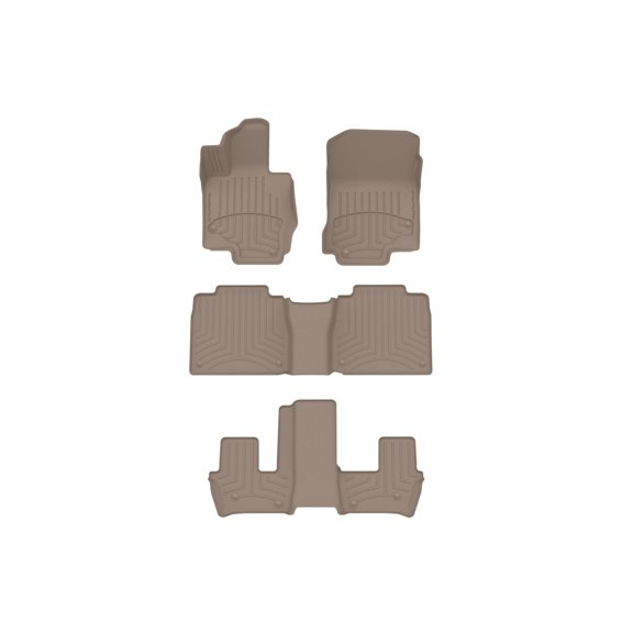 WeatherTech FloorLiner HP Custom Fit Floor Mats compatible with Mercedes AMG GLS 63 SUV, GLS-Class, AMG GLS 63, GLS SUV - Complete Set (1st, 2nd, & 3rd Row), Tan
