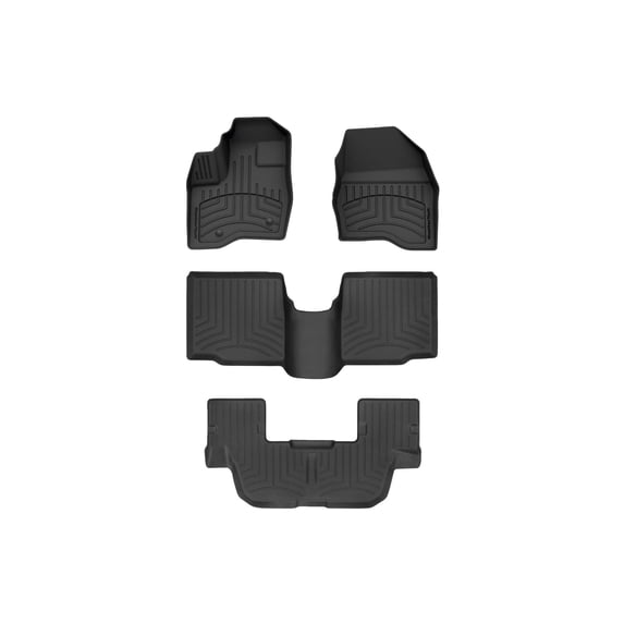 WeatherTech FloorLiner HP Custom Fit Floor Mats compatible with 2011-2014 Ford Explorer - Complete Set (1st, 2nd, & 3rd Row), Black