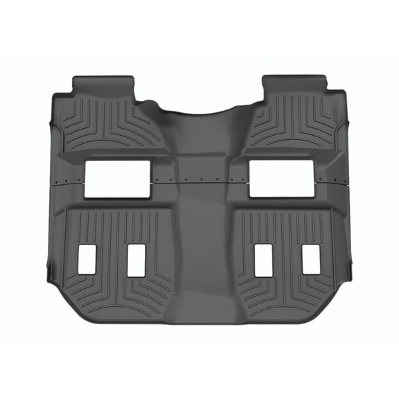 WeatherTech FloorLiner HP Custom Fit Floor Mats compatible with 2015-2020 Cadillac Escalade ESV - Two piece - 2nd and 3rd row coverage, Black