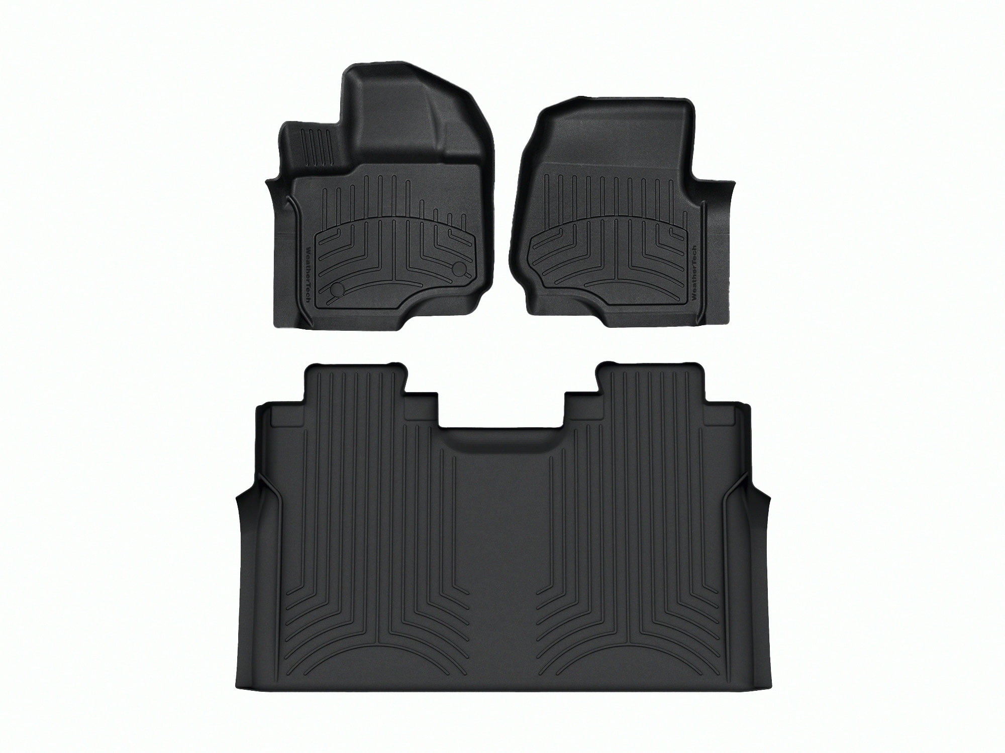Black Thermoplastic Front and Second Seat Floor Mats for Ford F-150