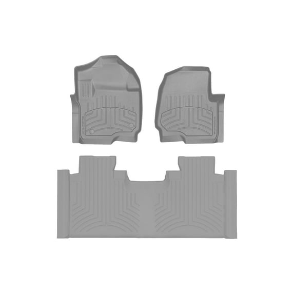 WeatherTech FloorLiner HP Custom Fit Floor Mats compatible with 2025-2025 Ford Super Duty - 1st & 2nd Row, Grey