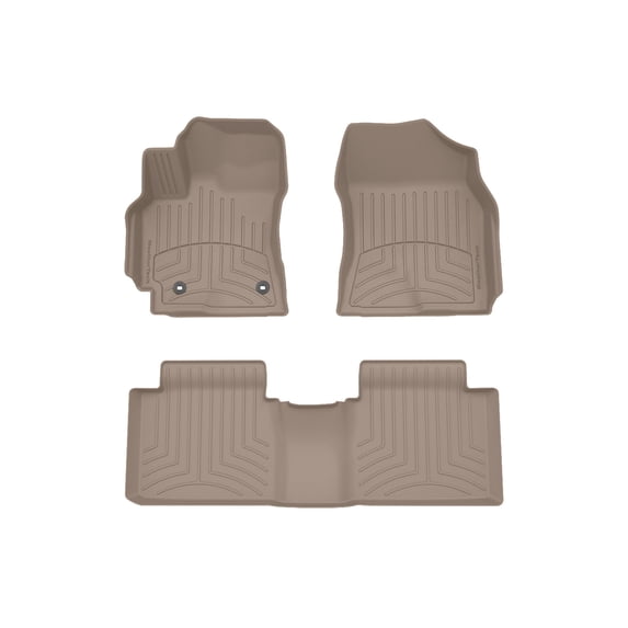 WeatherTech FloorLiner HP Custom Fit Floor Mats compatible with 2017-2019 Toyota Corolla - 1st & 2nd Row, Tan