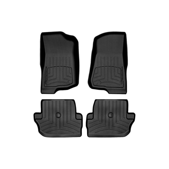 WeatherTech FloorLiner HP Custom Fit Floor Mats compatible with 2018-2018 Jeep Wrangler 2-Door - 1st & 2nd Row (2-pc. Rear Liner), Black