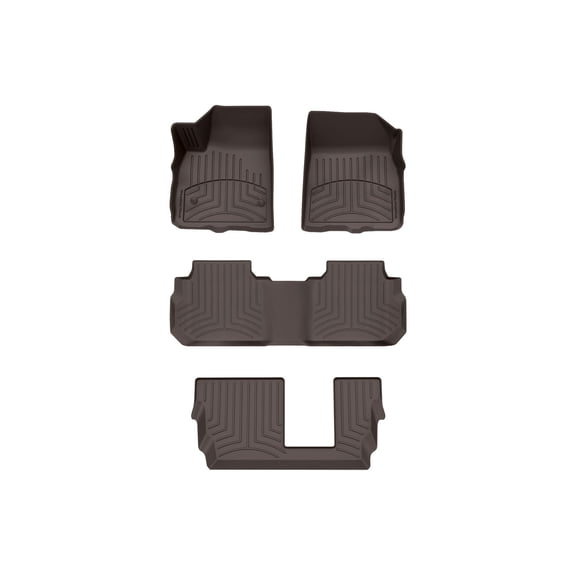 WeatherTech FloorLiner HP Custom Fit Floor Mats compatible with 2020-2025 Cadillac XT6 - Complete Set (1st Row, Two Piece - 2nd & 3rd Row), Cocoa