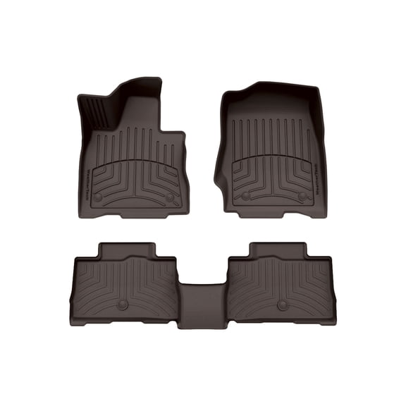 WeatherTech FloorLiner HP Custom Fit Floor Mats compatible with 2020-2026 Lincoln Aviator - 1st & 2nd Row, Cocoa