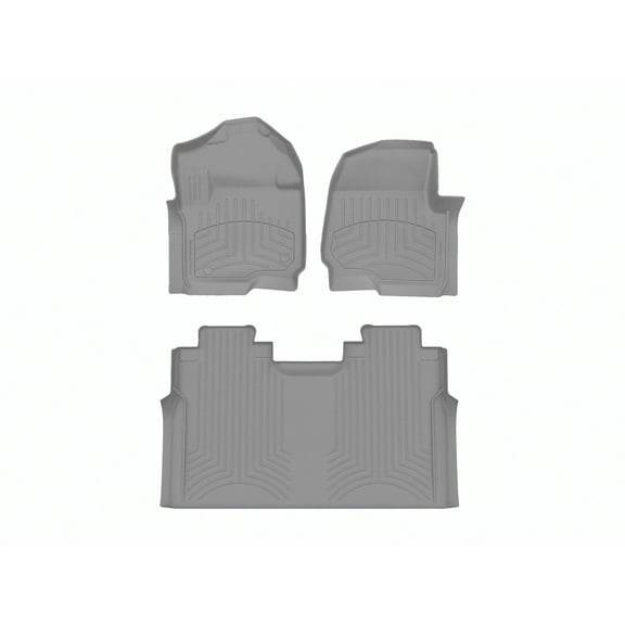 WeatherTech FloorLiner HP Custom Fit Floor Mats compatible with 2023-2024 Ford Super Duty - 1st & 2nd Row, Grey