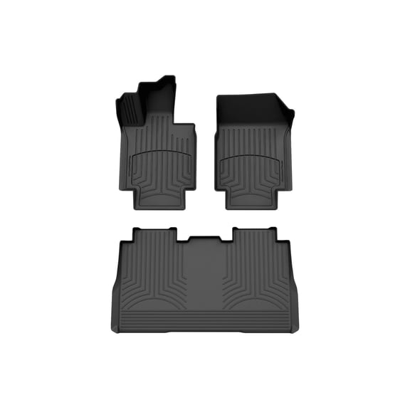 WeatherTech FloorLiner HP Custom Fit Floor Mats compatible with 2023-2026 Tesla Cybertruck - 1st & 2nd Row, Black