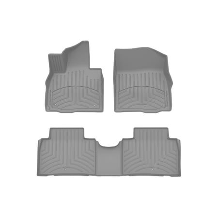 WeatherTech FloorLiner HP Custom Fit Floor Mats compatible with 2026-2026 Hyundai Palisade - 1st & 2nd Row, Grey