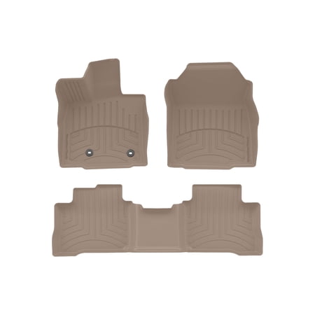 WeatherTech FloorLiner HP Custom Fit Floor Mats compatible with 2026-2026 Toyota RAV4 - 1st & 2nd Row, Tan