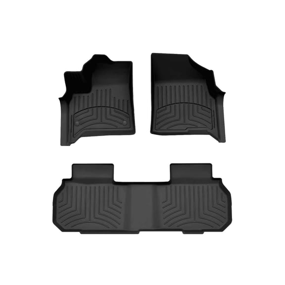 WeatherTech FloorLiner HP Custom Fit Floor Mats compatible with Acadia, Traverse - 1st & 2nd Row, Black