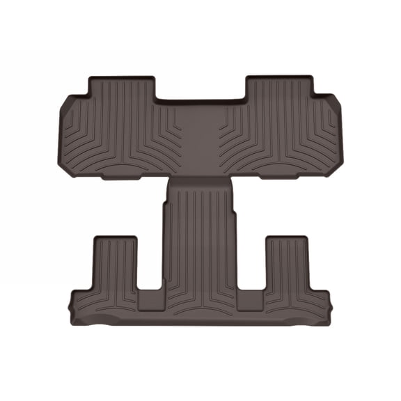 WeatherTech FloorLiner HP Custom Fit Floor Mats compatible with Traverse, Traverse Limited, Enclave - One piece - 2nd and 3rd row coverage, Cocoa