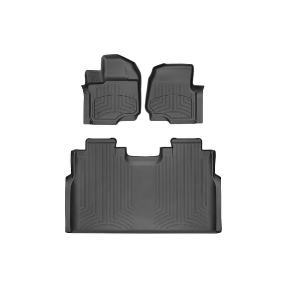 WeatherTech FloorLiner HP Custom Fit Floor Mats compatible with Ford F-150 Lightning, F-150, F-150 Raptor - 1st & 2nd Row, Black