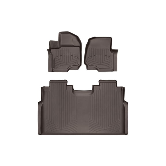 WeatherTech FloorLiner HP Custom Fit Floor Mats compatible with Ford F-150, F-150 Raptor, F-150 Lightning - 1st & 2nd Row, Cocoa