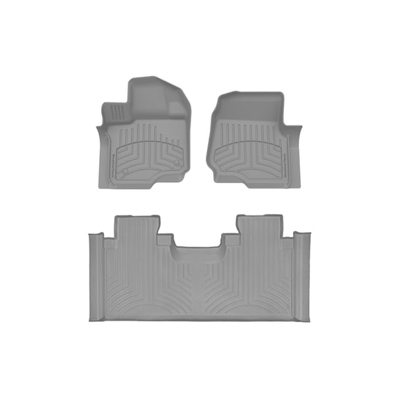 WeatherTech FloorLiner HP Custom Fit Floor Mats compatible with Ford F-150, F-150 Raptor - 1st & 2nd Row, Grey