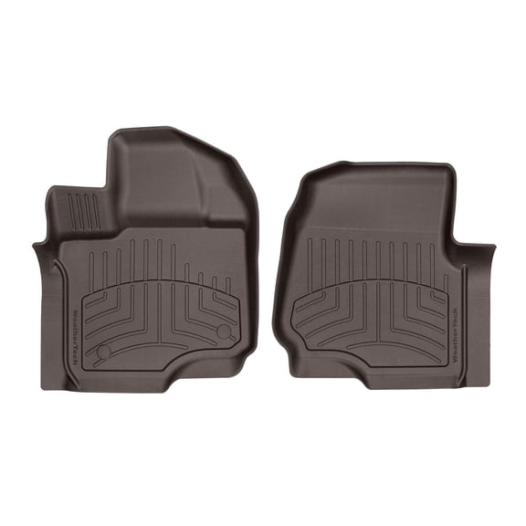WeatherTech FloorLiner HP Custom Fit Floor Mats compatible with Ford F-150, F-150 Lightning, F-150 Raptor - 1st Row (Driver & Passenger), Cocoa