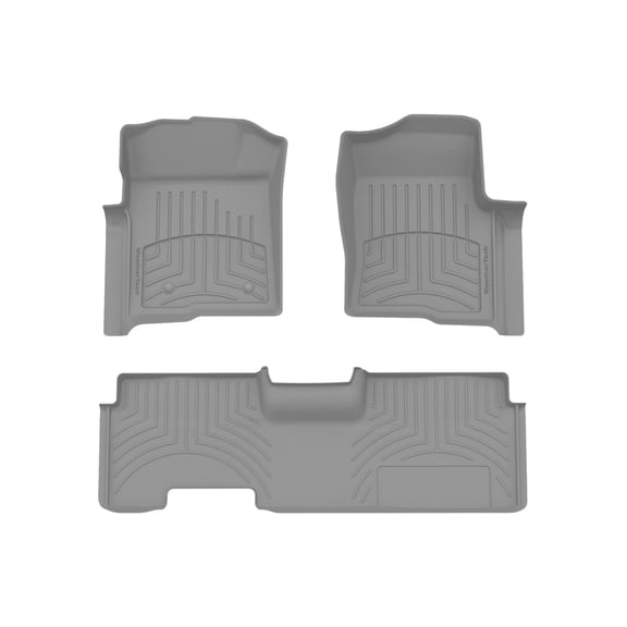 WeatherTech FloorLiner HP Custom Fit Floor Mats compatible with Ford F-150 SVT Raptor, F-150 - 1st & 2nd Row, Grey