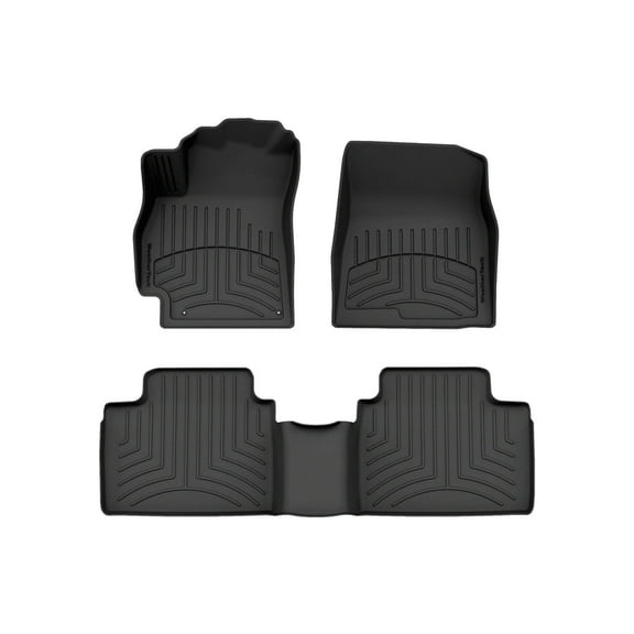 WeatherTech FloorLiner HP Custom Fit Floor Mats compatible with Hyundai Elantra, Elantra N - 1st & 2nd Row, Black