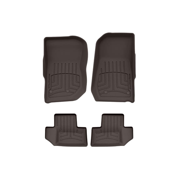 WeatherTech FloorLiner HP Custom Fit Floor Mats compatible with Jeep Wrangler 2-Door, Wrangler JK 2-Door - 1st & 2nd Row (2-pc. Rear Liner), Cocoa