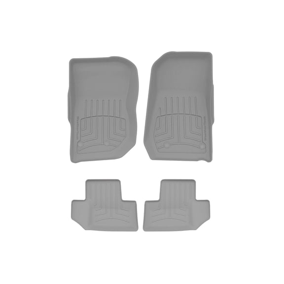 WeatherTech FloorLiner HP Custom Fit Floor Mats compatible with Jeep Wrangler 2-Door, Wrangler JK 2-Door - 1st & 2nd Row (2-pc. Rear Liner), Grey