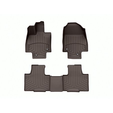 WeatherTech FloorLiner HP Custom Fit Floor Mats compatible with Lexus TX, TX 500h, tx500hplus - 1st & 2nd Row, Cocoa
