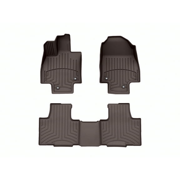 WeatherTech FloorLiner HP Custom Fit Floor Mats compatible with Lexus TX, TX 500h, tx500hplus - 1st & 2nd Row, Cocoa