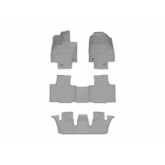 WeatherTech FloorLiner HP Custom Fit Floor Mats compatible with Lexus TX 500h, TX, tx500hplus - Complete Set (1st, 2nd, & 3rd Row), Grey