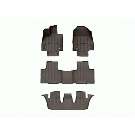 WeatherTech FloorLiner HP Custom Fit Floor Mats compatible with Lexus TX, TX 500h, tx500hplus - Complete Set (1st, 2nd, & 3rd Row), Cocoa