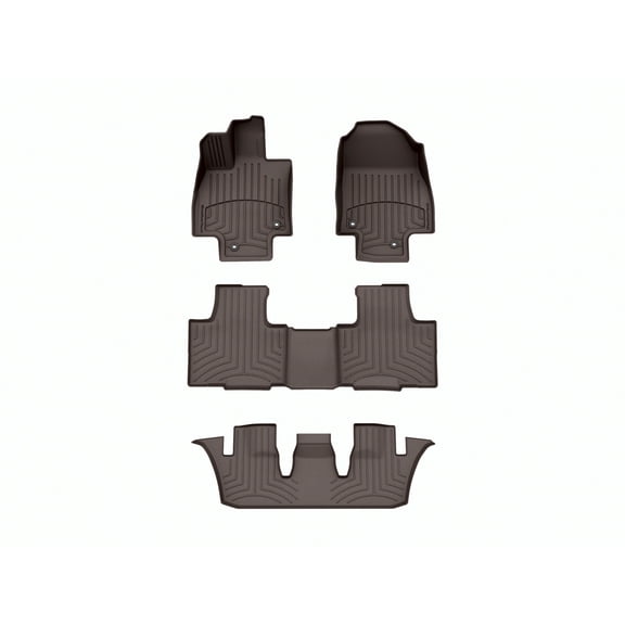 WeatherTech FloorLiner HP Custom Fit Floor Mats compatible with Lexus TX, TX 500h, tx500hplus - Complete Set (1st, 2nd, & 3rd Row), Cocoa
