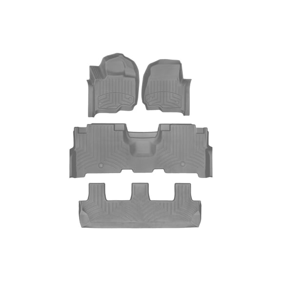 WeatherTech FloorLiner HP Custom Fit Floor Mats compatible with Expedition, Navigator - Complete Set (1st, 2nd, & 3rd Row), Grey
