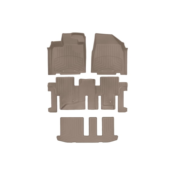 WeatherTech FloorLiner HP Custom Fit Floor Mats compatible with QX60, JX, Pathfinder - Complete Set (1st, 2nd, & 3rd Row), Tan