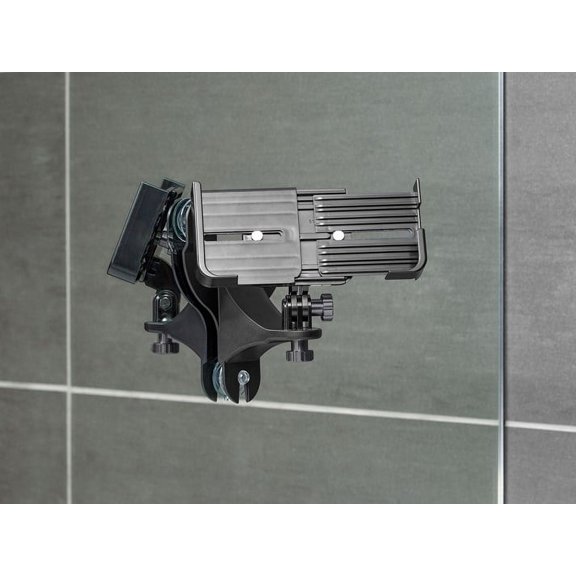 WeatherTech Rotating MirrorFone Two View with Solid Billet Aluminum Knobs, Graphite - Phone Holder Mount for Bathroom Kitchen Shower Mirror Tile (8ARM4DG)