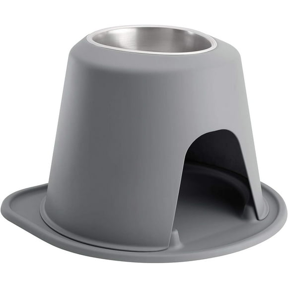 WeatherTech Single High Pet Feeding System - Raised Dog / Cat Bowl - 10" High Stand Dark Grey (SH6410DGDG)