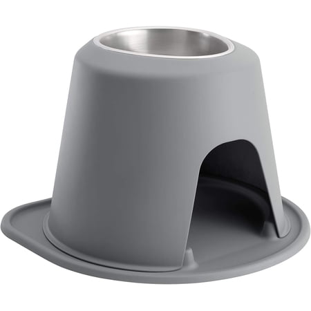 WeatherTech Single High Pet Feeding System - Raised Dog / Cat Bowl - 12" High Stand Dark Grey (SH6412DGDG)