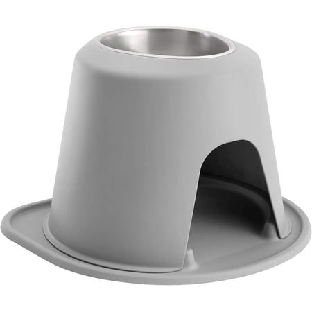 WeatherTech Single High Pet Feeding System - Raised Dog / Cat Bowl - 12" High Stand Light Grey (SH6412LGLG)