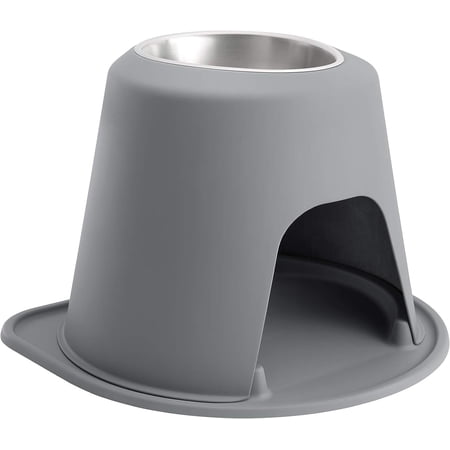 WeatherTech Single High Pet Feeding System - Raised Dog / Cat Bowl - 14" High Stand Dark Grey (SH9614DGDG)