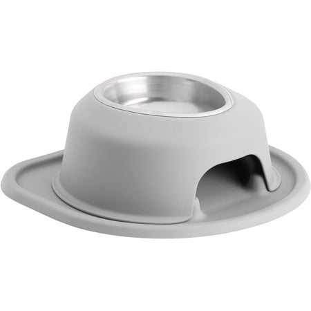 WeatherTech Single High Pet Feeding System - Raised Dog / Cat Bowl - 4" High Stand Light Grey (SH1604LGLG)