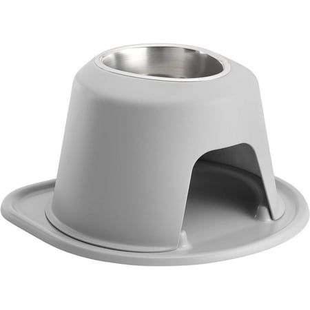 WeatherTech Single High Pet Feeding System - Raised Dog / Cat Bowl - 8" High Stand Light Grey (SH3208LGLG)